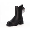 Bottine Goodstep noir en cuir avec ruban à l'arrière